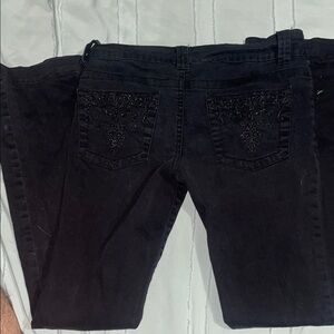 Black Embellished Women's Jeans